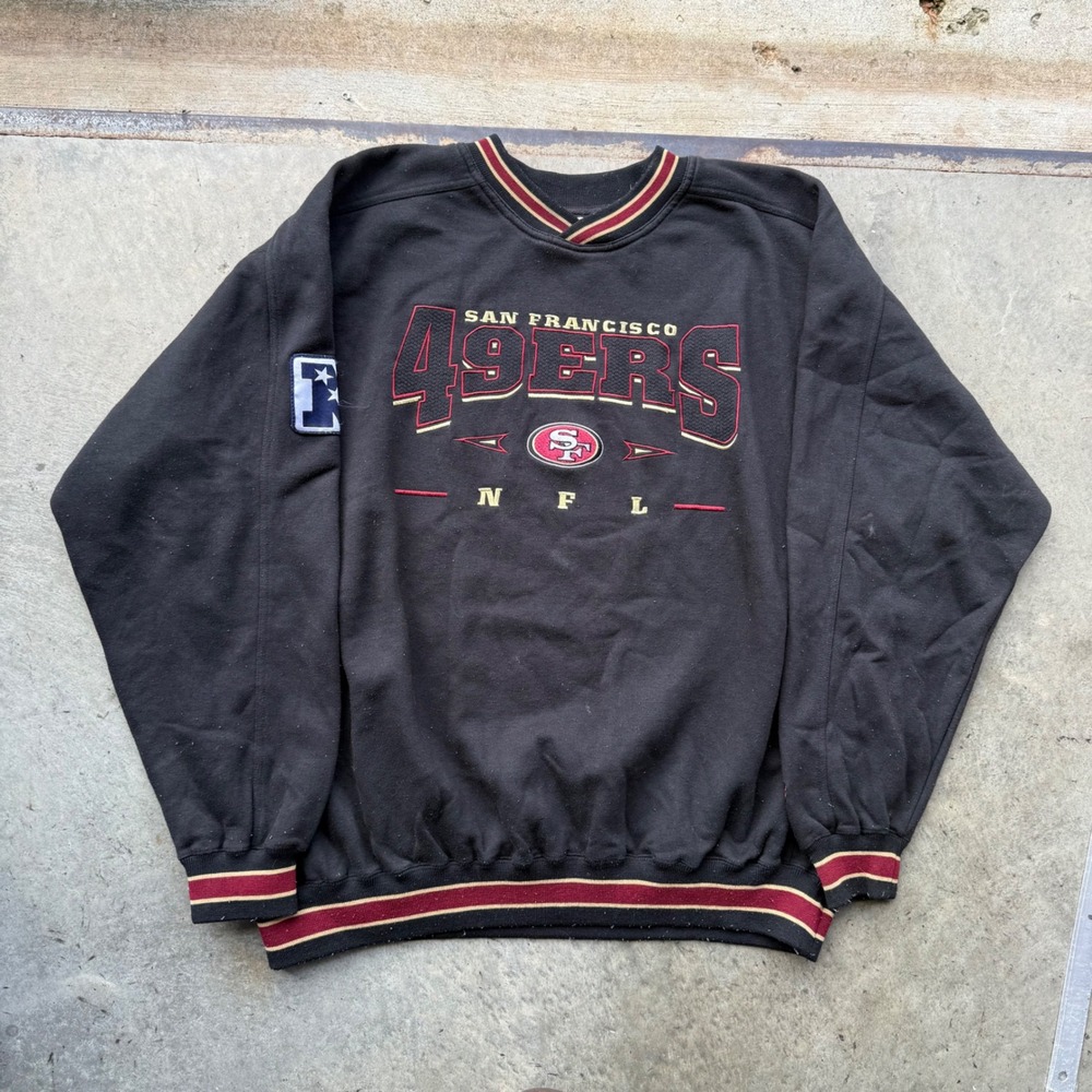 Vintage Lee Sport San Francisco 49ers Sweatshirt Black XXL NFL Embroidered 90s